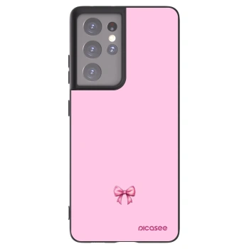 Picasee silikonový černý obal pro Samsung Galaxy S21 Ultra 5G G998B - Blush bow