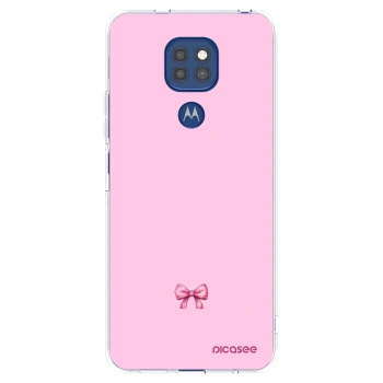 Picasee silikonový průhledný obal pro Motorola Moto G9 Play - Blush bow