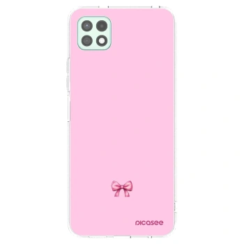 Picasee silikonový průhledný obal pro Samsung Galaxy A22 A226B 5G - Blush bow