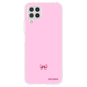 Picasee silikonový průhledný obal pro Samsung Galaxy A22 A225F 4G - Blush bow