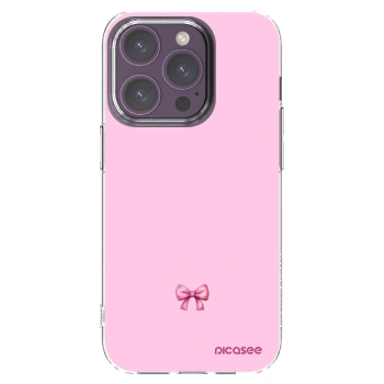 Picasee silikonový průhledný obal pro Apple iPhone 14 Pro - Blush bow