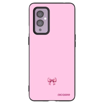 Picasee silikonový černý obal pro OnePlus 9 - Blush bow