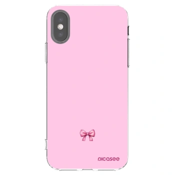 Picasee silikonový průhledný obal pro Apple iPhone X/XS - Blush bow
