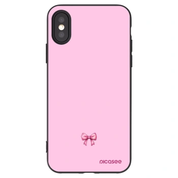 Picasee silikonový černý obal pro Apple iPhone X/XS - Blush bow
