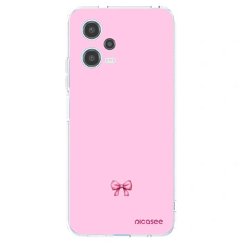 Picasee silikonový průhledný obal pro Xiaomi Redmi Note 12 5G - Blush bow