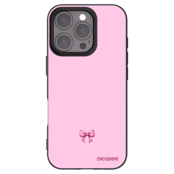 Picasee silikonový černý obal pro Apple iPhone 16 Pro - Blush bow