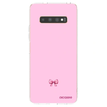 Picasee silikonový průhledný obal pro Samsung Galaxy S10 Plus G975 - Blush bow