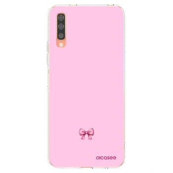 Picasee silikonový průhledný obal pro Samsung Galaxy A70 A705F - Blush bow