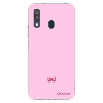 Picasee silikonový průhledný obal pro Samsung Galaxy A40 A405F - Blush bow