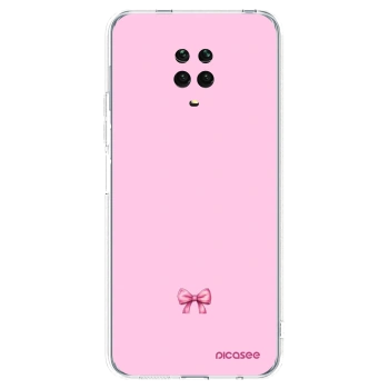 Picasee silikonový průhledný obal pro Xiaomi Redmi Note 9 Pro - Blush bow