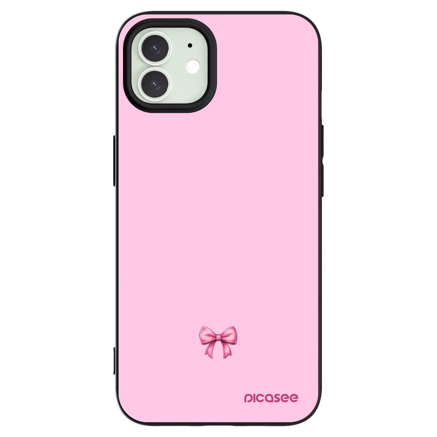 Picasee silikonový černý obal pro Apple iPhone 12 - Blush bow