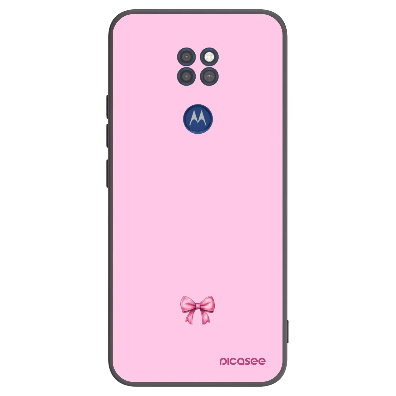 Picasee silikonový černý obal pro Motorola Moto G9 Play - Blush bow
