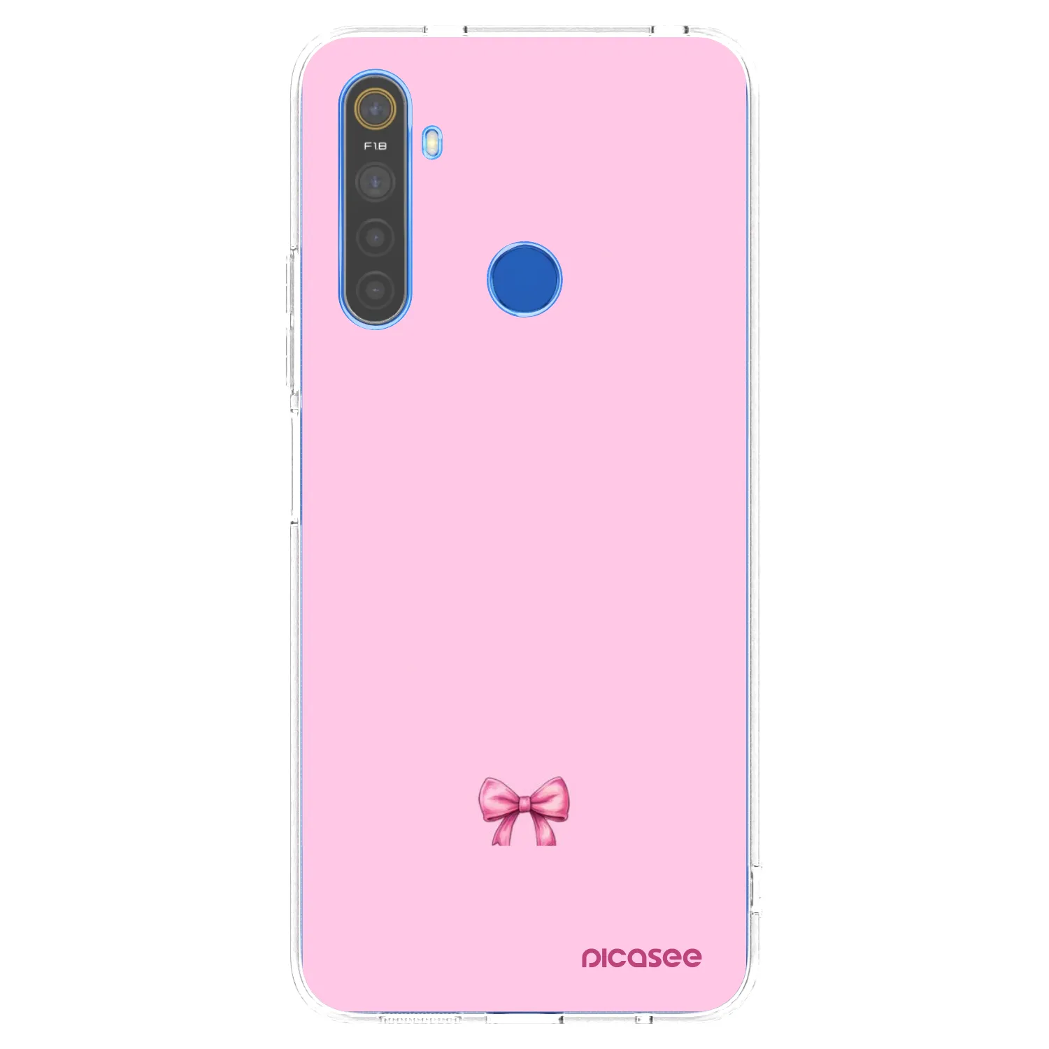 Picasee silikonový průhledný obal pro Realme 5 - Blush bow