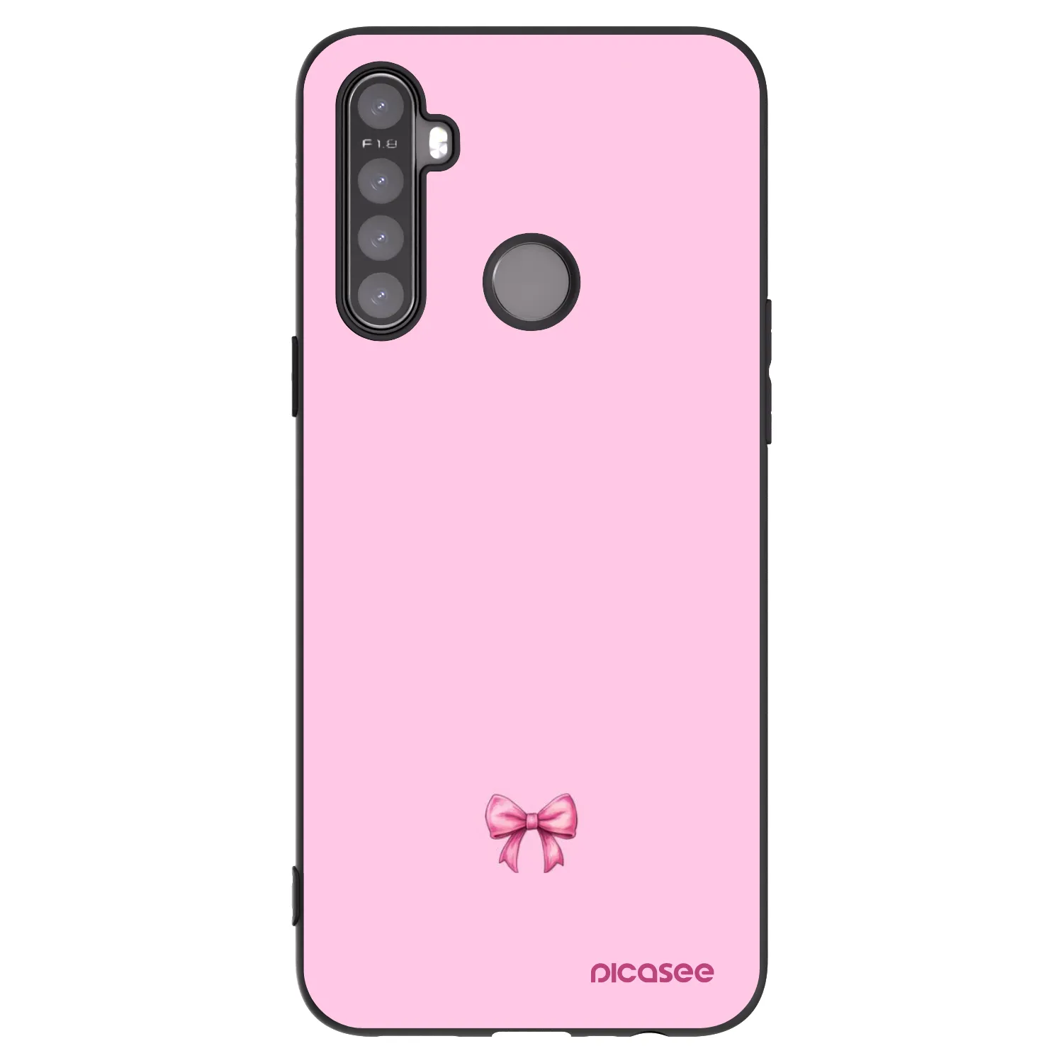 Picasee silikonový černý obal pro Realme 5 - Blush bow