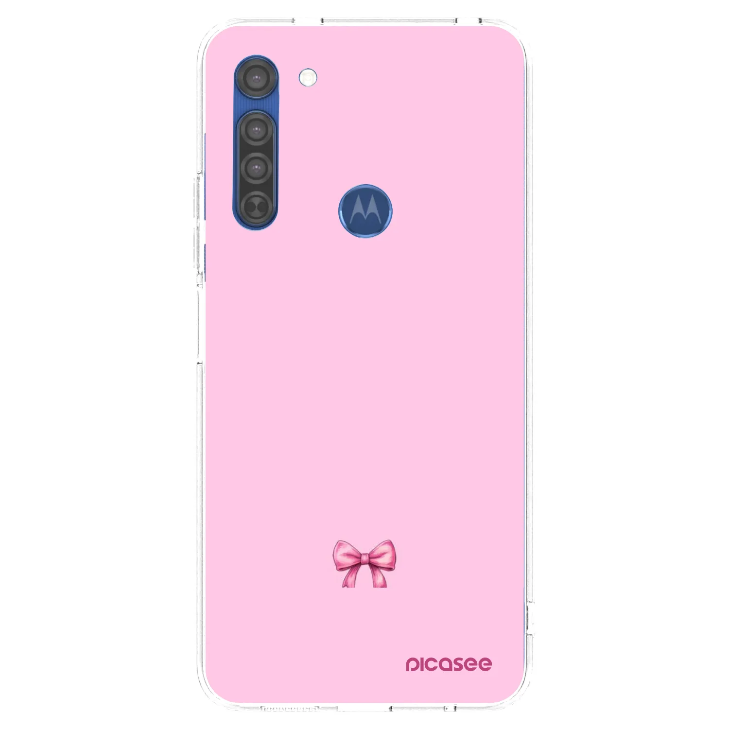 Picasee silikonový průhledný obal pro Motorola Moto G8 - Blush bow