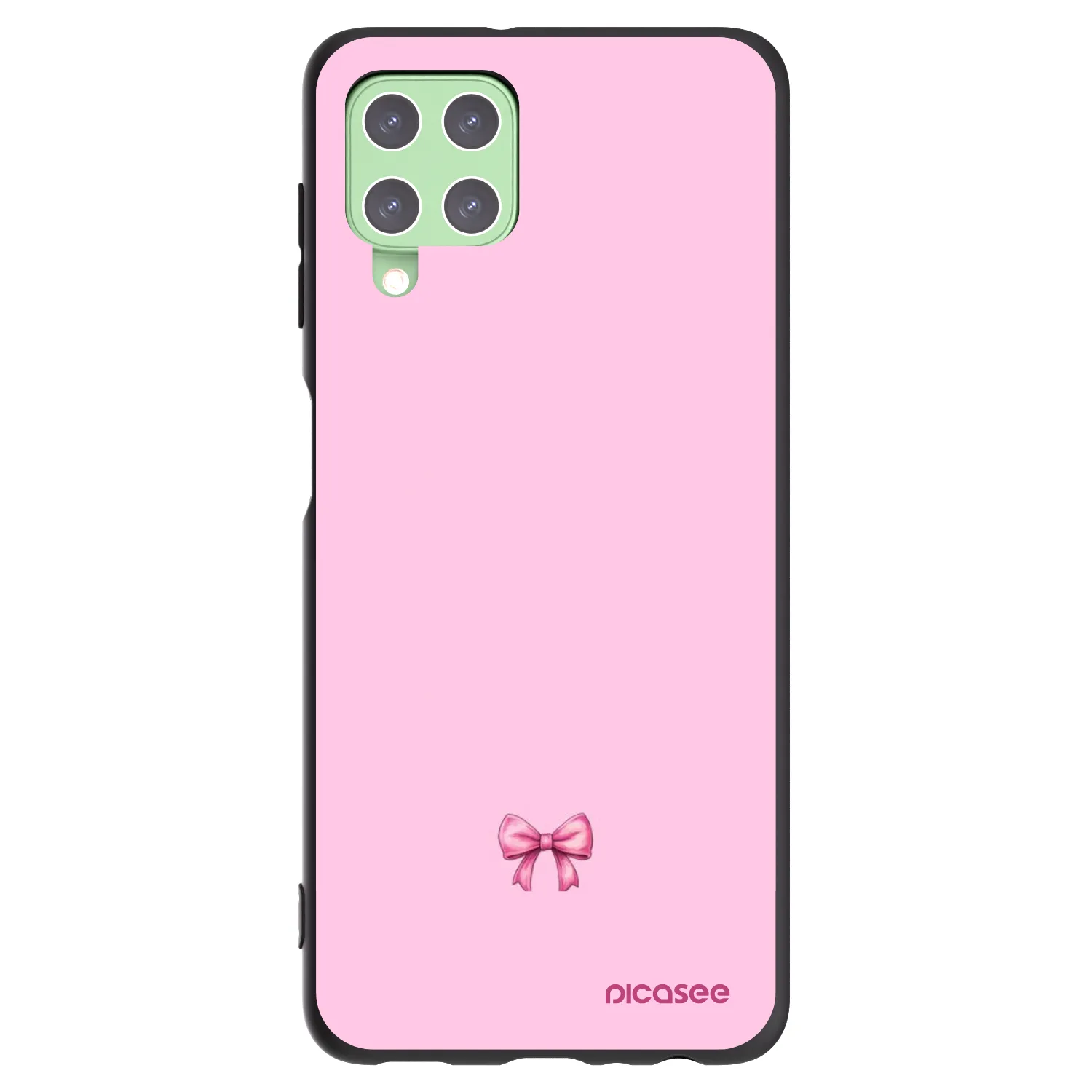 Picasee silikonový černý obal pro Samsung Galaxy A22 A225F 4G - Blush bow