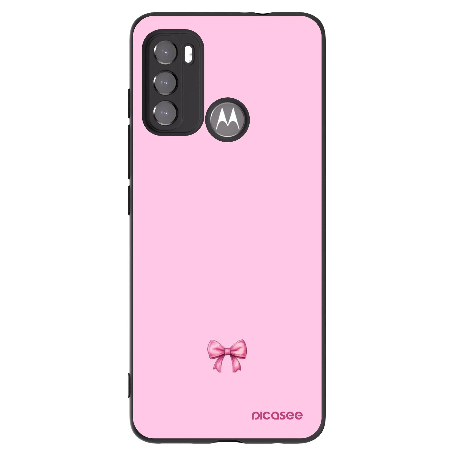 Picasee silikonový černý obal pro Motorola Moto G60 - Blush bow