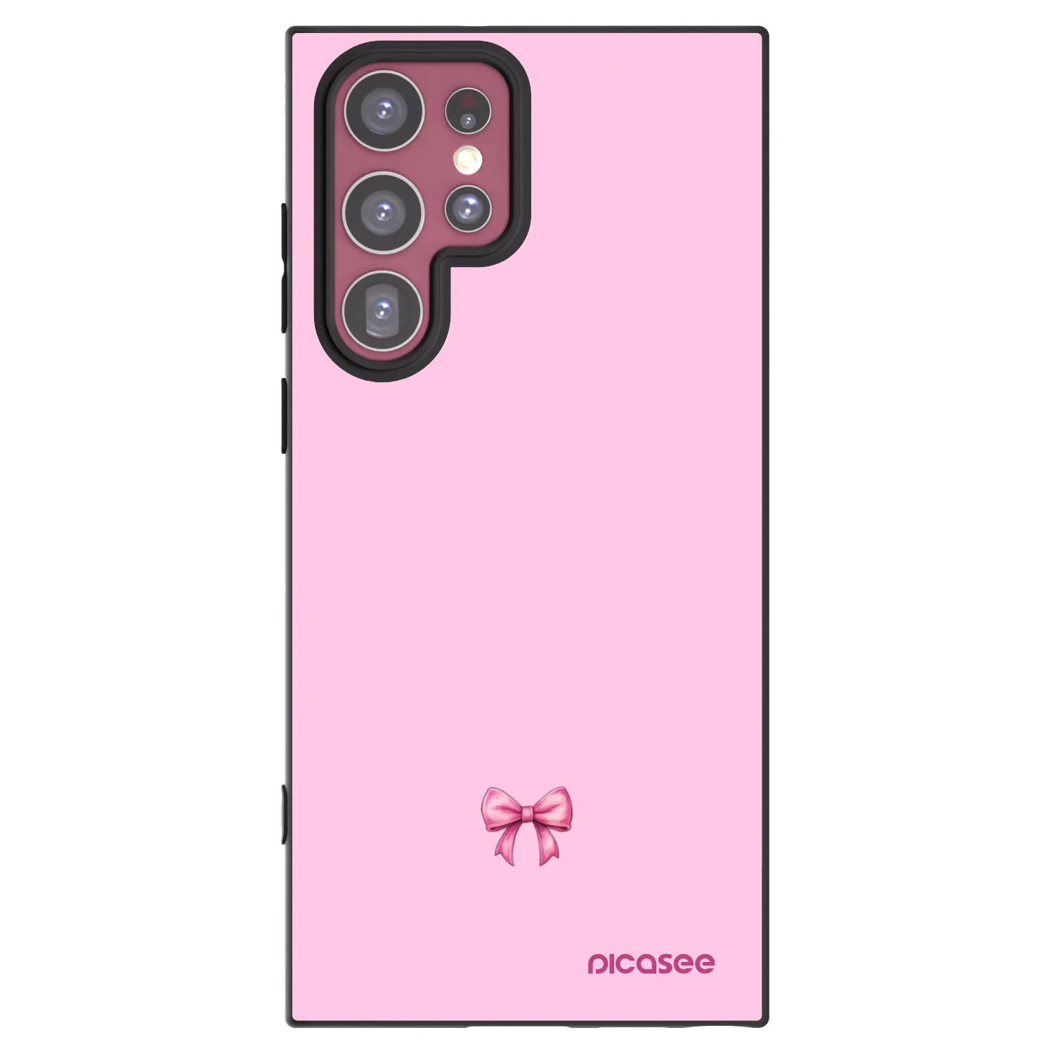 Picasee silikonový černý obal pro Samsung Galaxy S22 Ultra 5G - Blush bow
