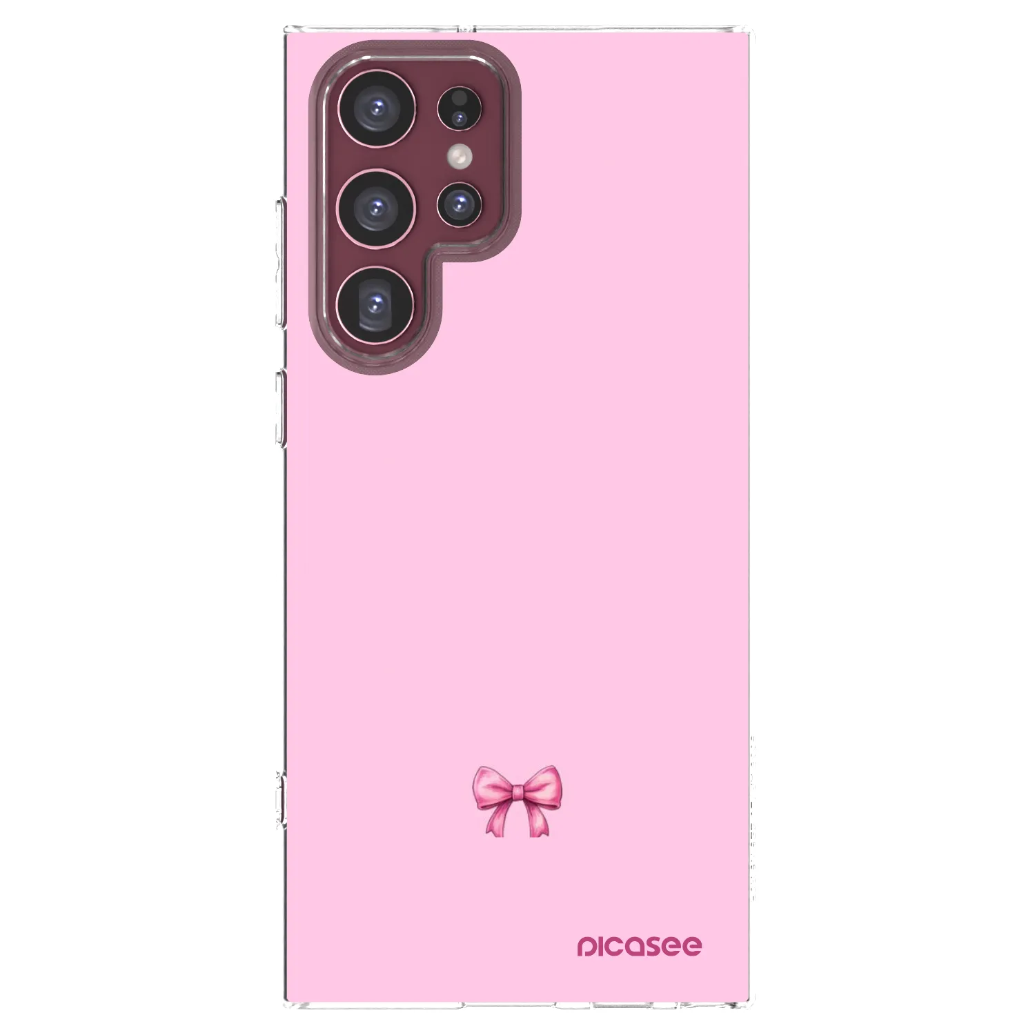 Picasee silikonový průhledný obal pro Samsung Galaxy S22 Ultra 5G - Blush bow