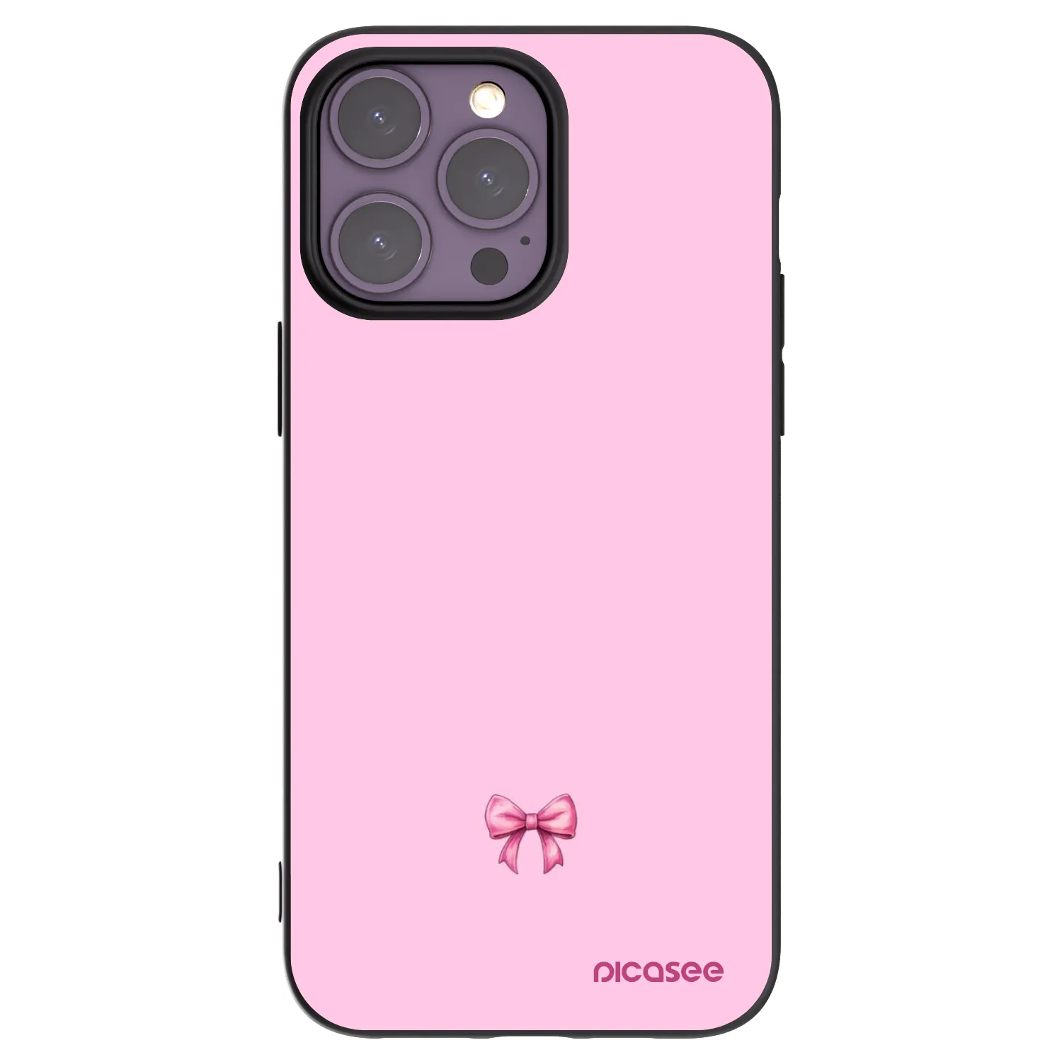 Picasee silikonový černý obal pro Apple iPhone 14 Pro Max - Blush bow