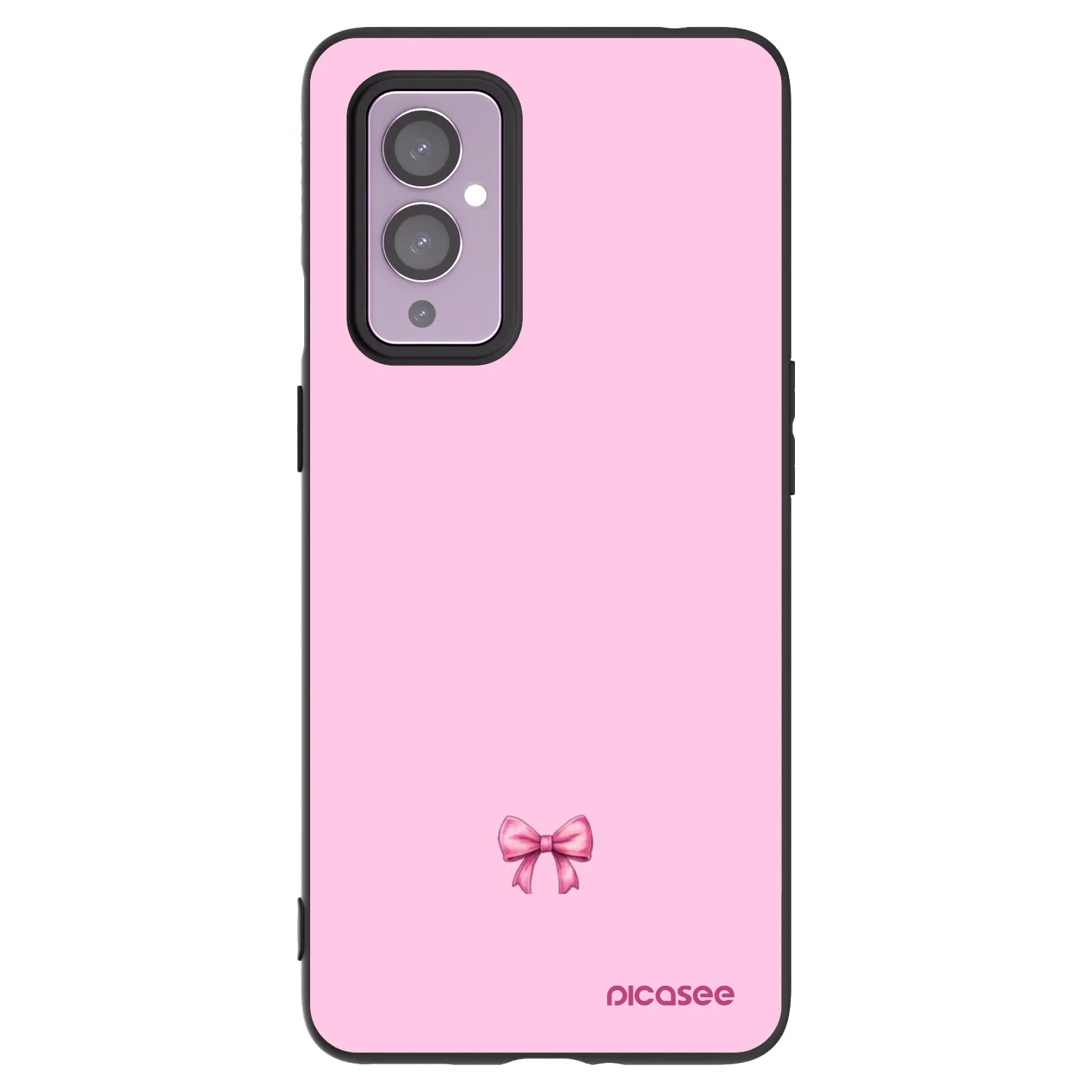 Picasee silikonový černý obal pro OnePlus 9 - Blush bow