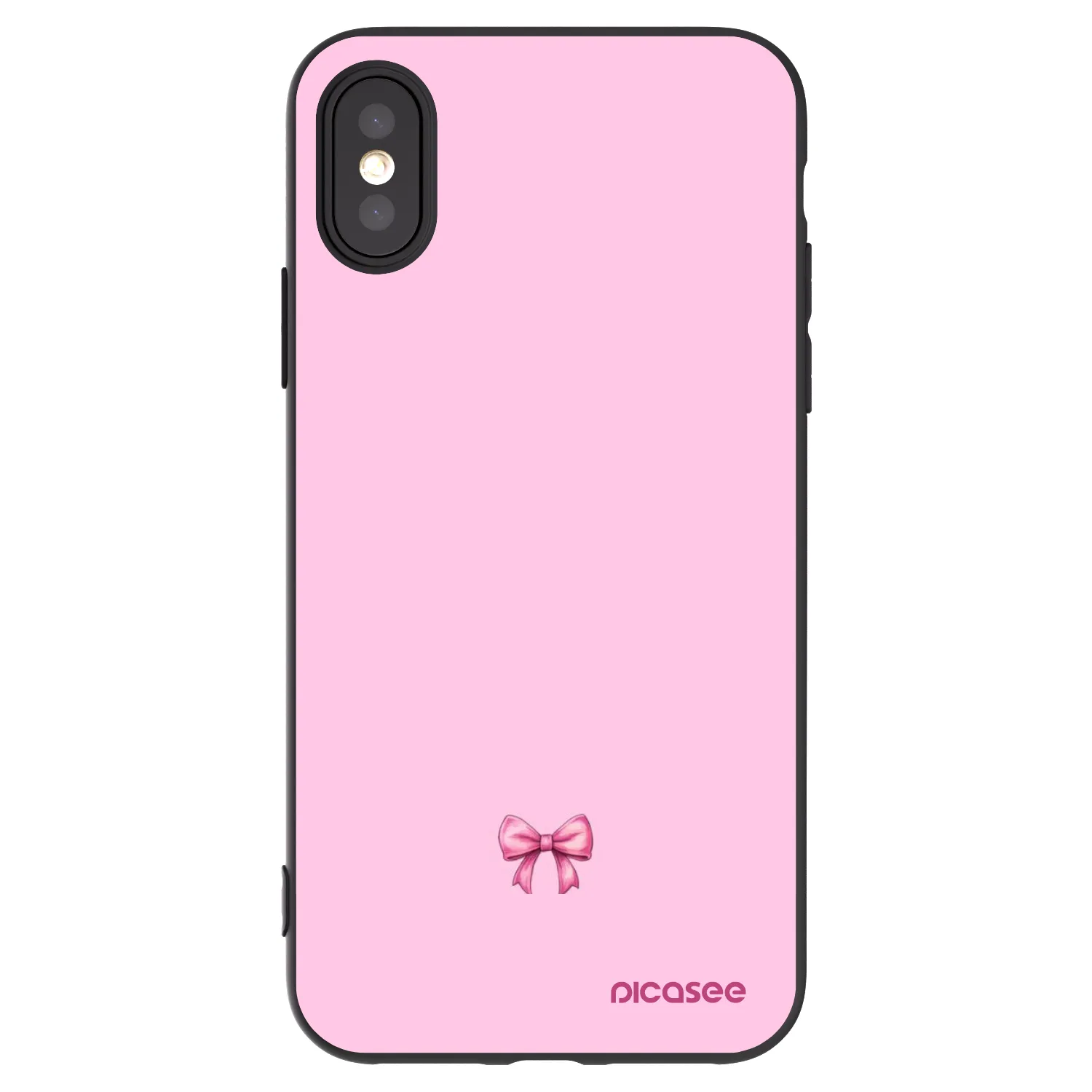 Picasee silikonový černý obal pro Apple iPhone X/XS - Blush bow