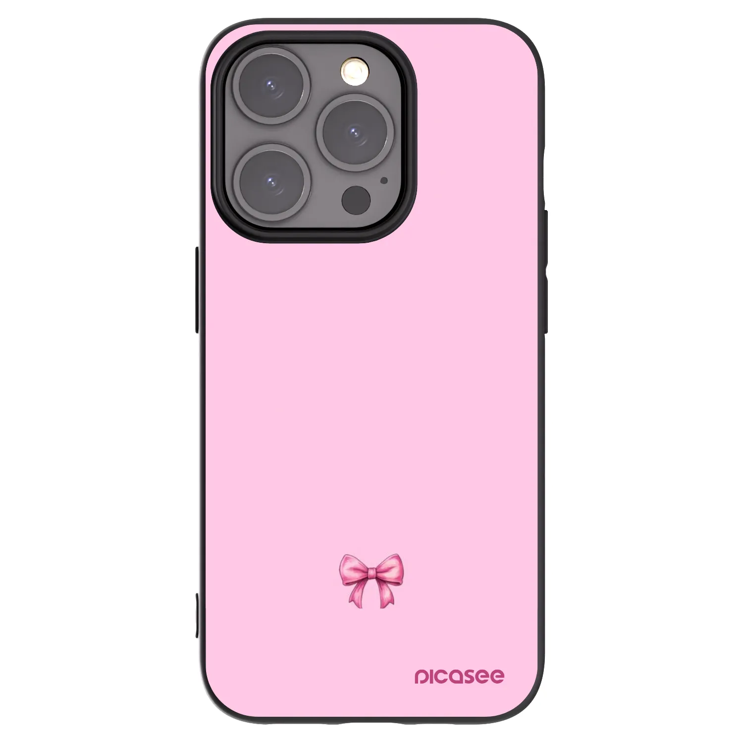 Picasee silikonový černý obal pro Apple iPhone 15 Pro - Blush bow