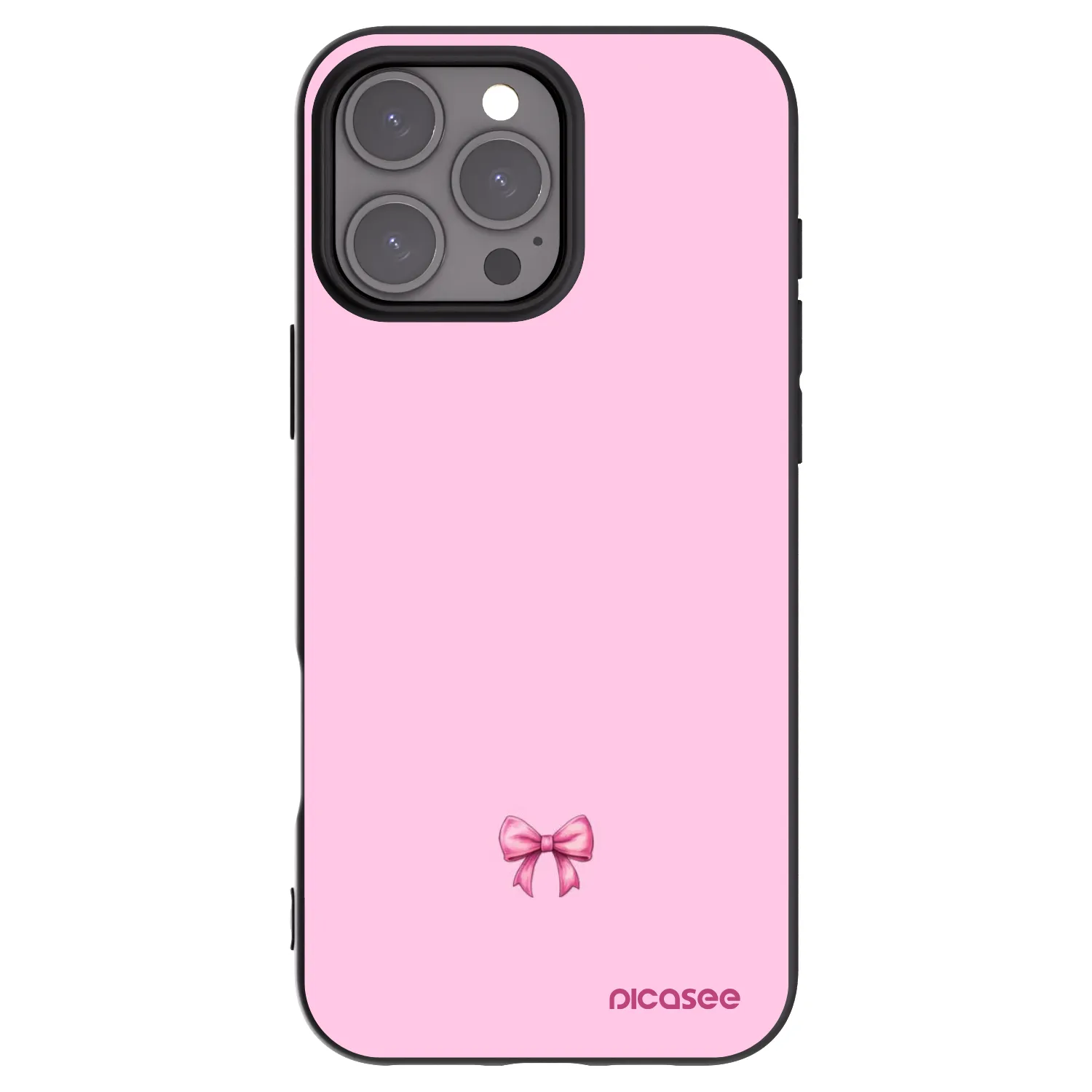 Picasee silikonový černý obal pro Apple iPhone 16 Pro Max - Blush bow