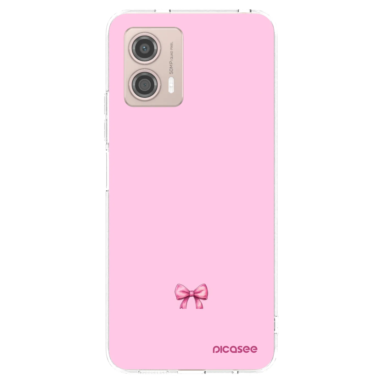Picasee silikonový průhledný obal pro Motorola Moto G53 5G - Blush bow