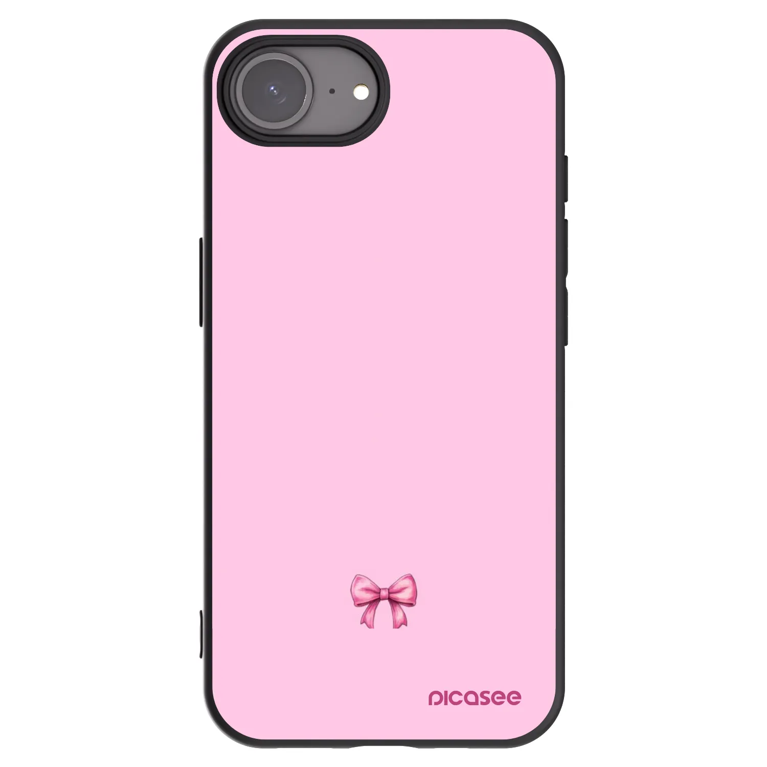 Picasee silikonový černý obal pro Apple iPhone 16e - Blush bow