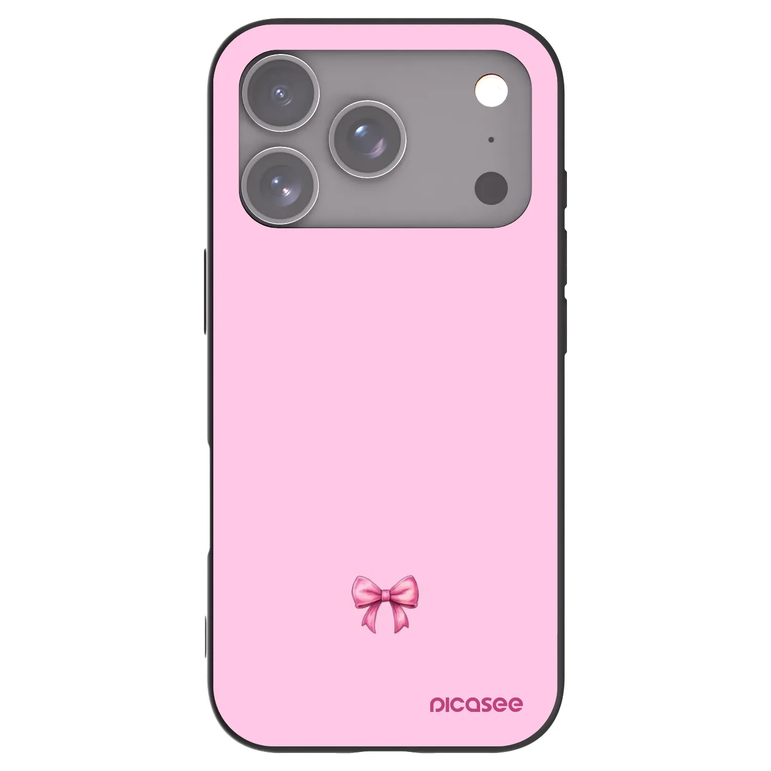 Picasee silikonový černý obal pro Apple iPhone 17 Pro - Blush bow