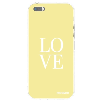 Picasee silikonový průhledný obal pro Apple iPhone 5/5S/SE - Love
