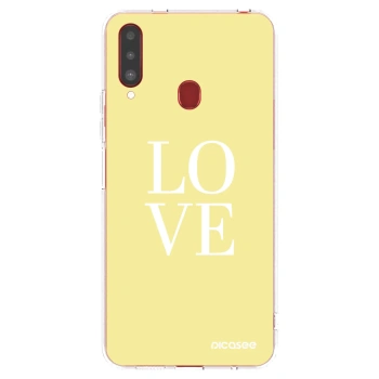 Picasee silikonový průhledný obal pro Samsung Galaxy A20s - Love