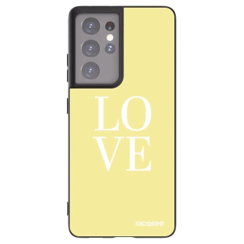 Picasee silikonový černý obal pro Samsung Galaxy S21 Ultra 5G G998B - Love