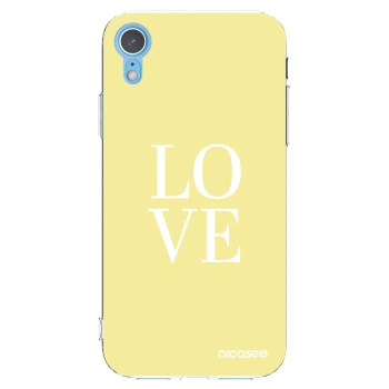 Picasee silikonový průhledný obal pro Apple iPhone XR - Love