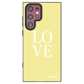 Picasee silikonový černý obal pro Samsung Galaxy S22 Ultra 5G - Love