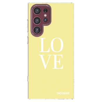 Picasee silikonový průhledný obal pro Samsung Galaxy S22 Ultra 5G - Love