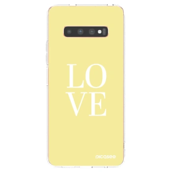 Picasee silikonový průhledný obal pro Samsung Galaxy S10 Plus G975 - Love