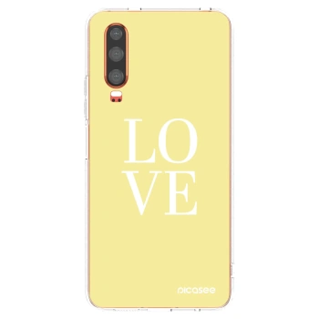 Picasee silikonový průhledný obal pro Huawei P30 - Love