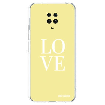 Picasee silikonový průhledný obal pro Xiaomi Redmi Note 9 Pro - Love