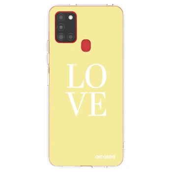Picasee silikonový průhledný obal pro Samsung Galaxy A21s - Love