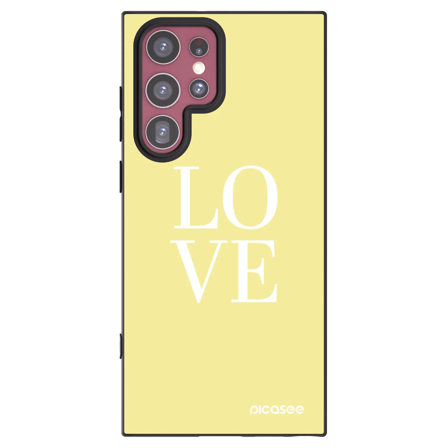 Picasee silikonový černý obal pro Samsung Galaxy S22 Ultra 5G - Love