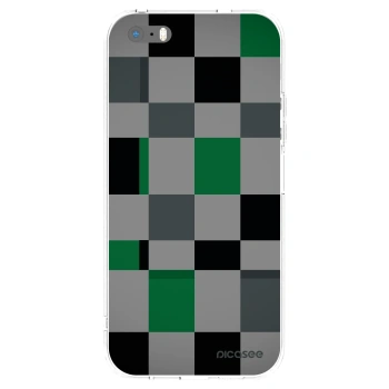 Picasee silikonový průhledný obal pro Apple iPhone 5/5S/SE - Block Grid