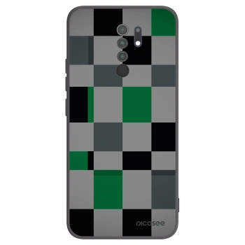 Picasee silikonový černý obal pro Xiaomi Redmi 9 - Block Grid
