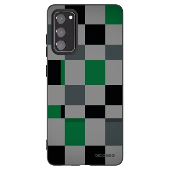 Picasee silikonový černý obal pro Samsung Galaxy S20 FE - Block Grid