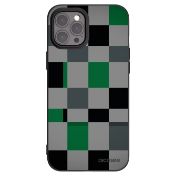 Picasee silikonový černý obal pro Apple iPhone 12 Pro Max - Block Grid