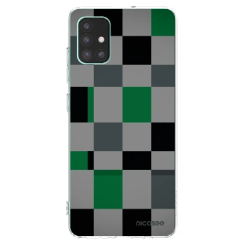 Picasee silikonový průhledný obal pro Samsung Galaxy M51 M515F - Block Grid