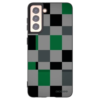 Picasee silikonový černý obal pro Samsung Galaxy S21 5G G991B - Block Grid