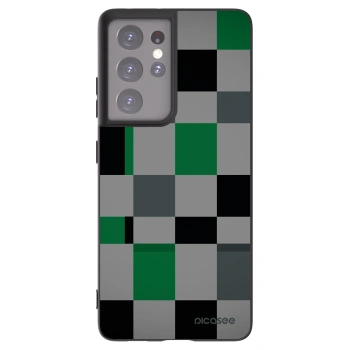Picasee silikonový černý obal pro Samsung Galaxy S21 Ultra 5G G998B - Block Grid