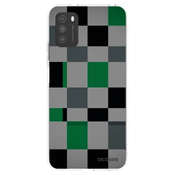 Picasee silikonový průhledný obal pro Xiaomi Poco M3 - Block Grid